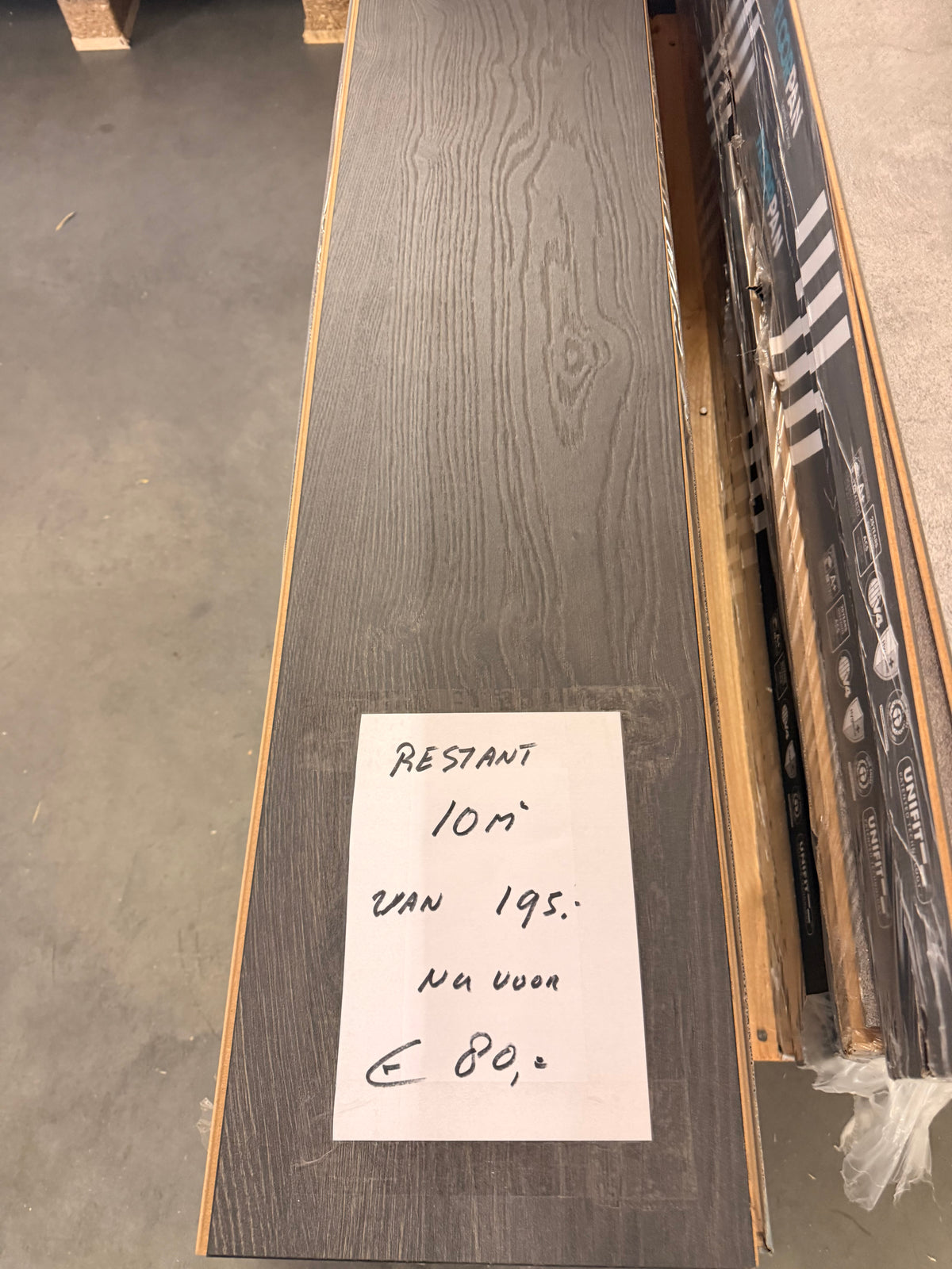 Leftover laminate flooring on offer while supplies last