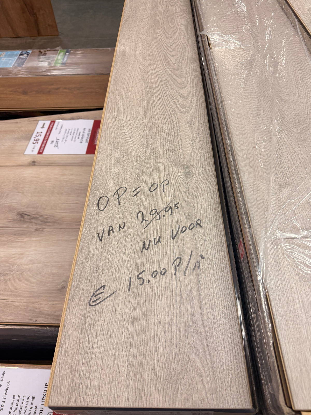 Leftover laminate flooring on offer while supplies last