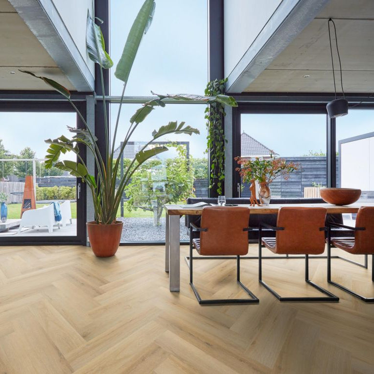 Floorlife YUP XL Greenford herringbone dryback natural - 6080101019