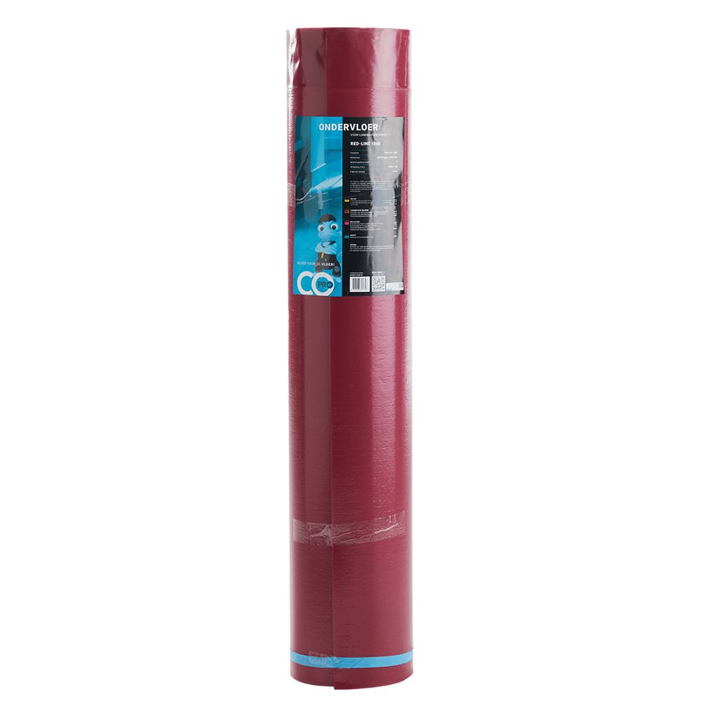 Co‑Pro Red‑Line ondervloer 10dB – Dunne, Vochtwerende en Geluidsisolerende ondervloer