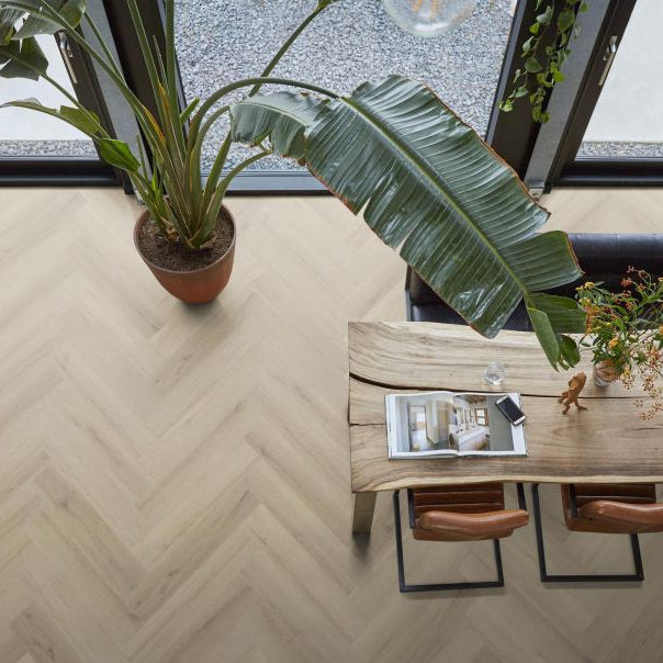 Floorlife YUP XL Greenford herringbone dryback beige - 6080101219